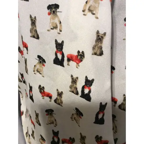 Dog Puppy Sleeveless Blouse Womens Small S V Neck