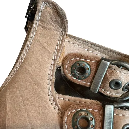 Dromedaris Kelsy Short Summer Leather Boot in Taupe Pearl, Sz 36 Tan