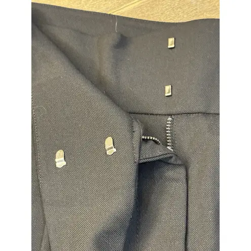 Rebecca Taylor Black Wide Leg Shorts Size 8 Wool 50's 60's Wrap Skort Walking