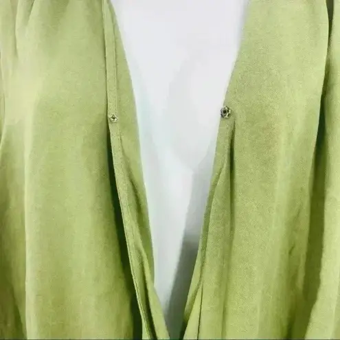 Terra & Sky  Green Long Sleeve Open Wrap‎ Top 4X