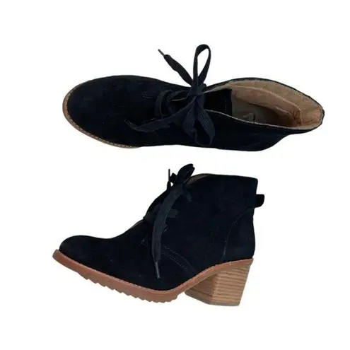 Caslon * Booties Womens 35 Black Suede Leather Ankle Heeled Whimsigoth Festival