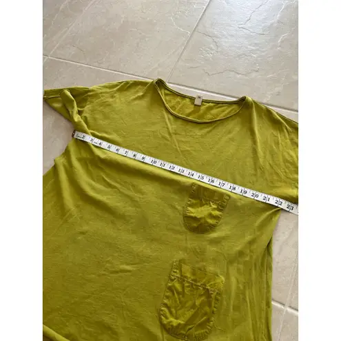 Trendy Wendy Top Womens OSFA Green Short Sleeve Pocket Lagenlook Italy Artsy Green Size M