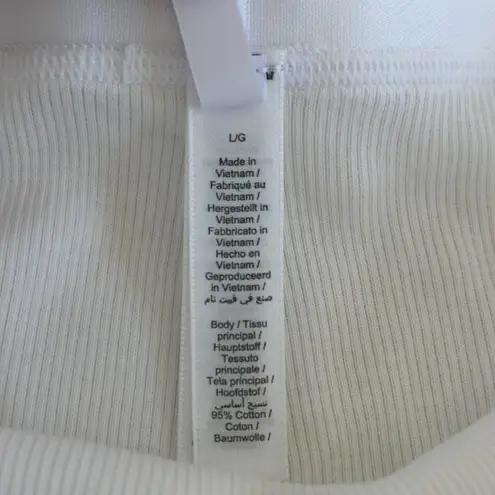 SKIMS Cotton Rib Boxer in Snow, Size Large