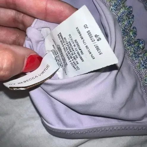 Becca  by Rebecca Virtue Womens Mardi Gras Classic Bikini Top Size Small