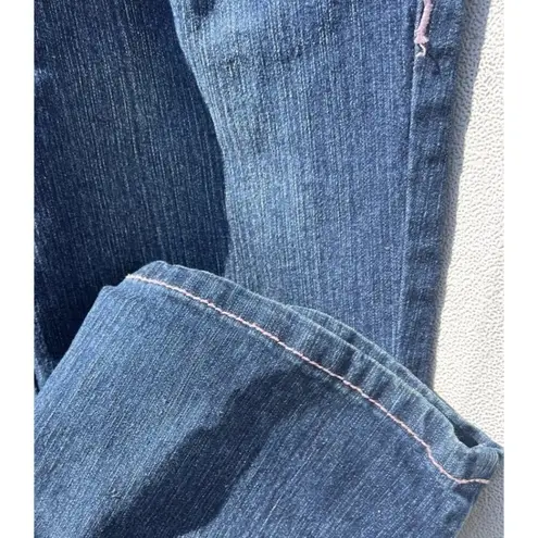 Vintage Be Girl Western Denim Jean Skirt Women’s Sz 3/4 Pink Embroidered Western Blue