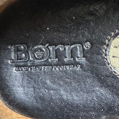 Born Black Leather Loafers Size 6 Handcrafted Comfort Slip