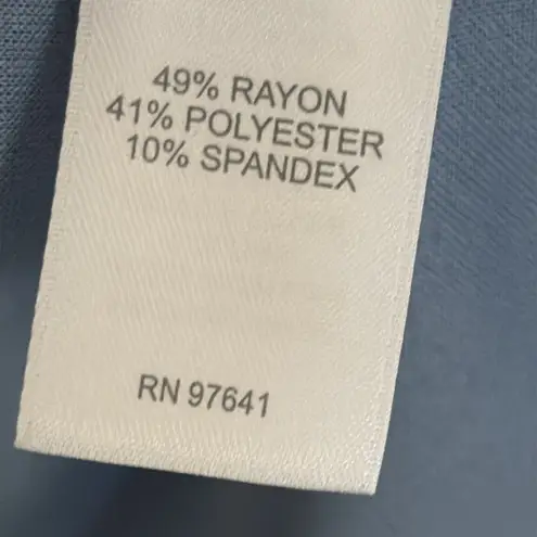 New J Jill Fit Sleek Double Knit Drawstring Cinched Waist Tunic Blue Size Small