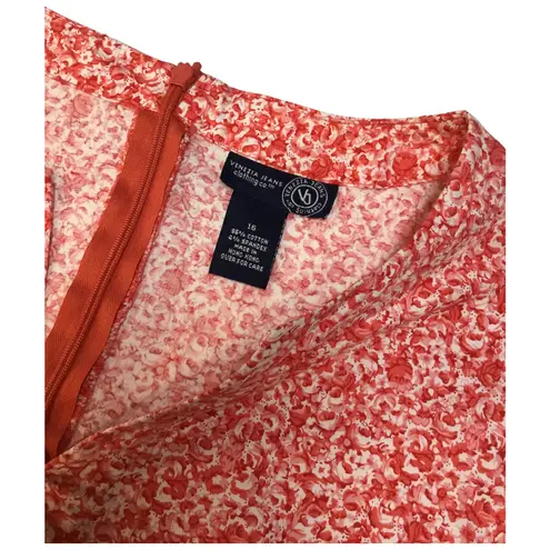 Krass&co Venezia Jeans Clothing Dress Womens 16 Floral V Neck Sleeveless Tank Red