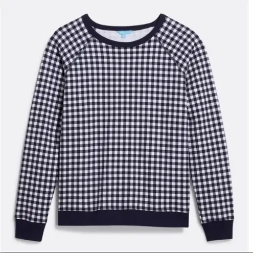 Draper James  NATALIE GINGHAM CHECK LONG SLEEVE ROUND NECK TOP SWEATSHIRT 1X