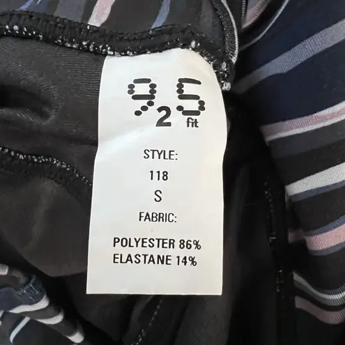 925 Fit Leggings Womens Small Black White Pink Stripe Casual Workout Athleisure