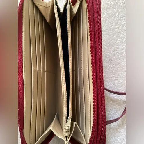 Vivienne Westwood Orb Long Wallet Red Strap Crossbody Bag