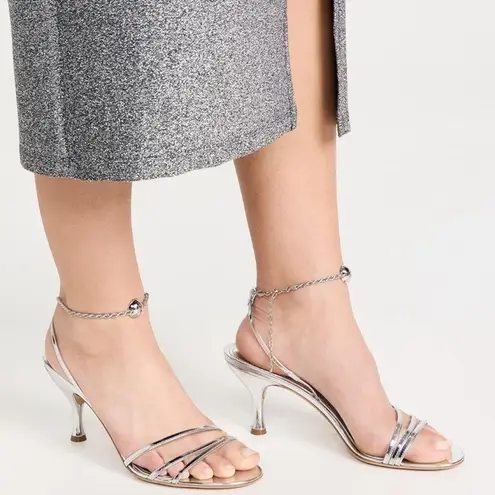 Salvatore Ferragamo Ferragamo Denise Sandals 70mm in Silver, Size 7 NEW in Box