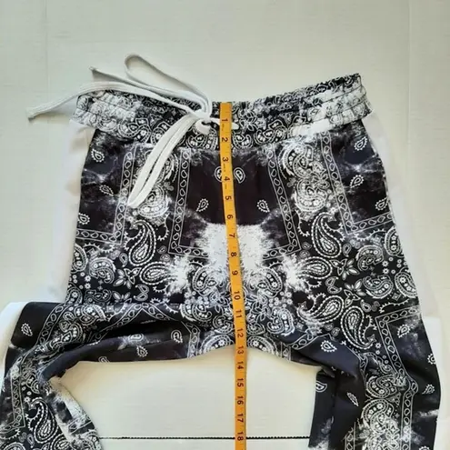 Rue 21 Joggers Pants Beached Parsley Bandana Print Blue and White Size S