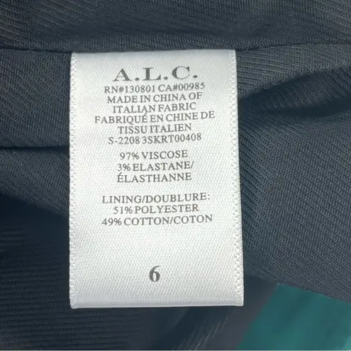 ALC Frank A.L.C. Rylee Faux-wrap Mini Skirt Women Size 6 Jade Teal Green Crepe Stretch NEW