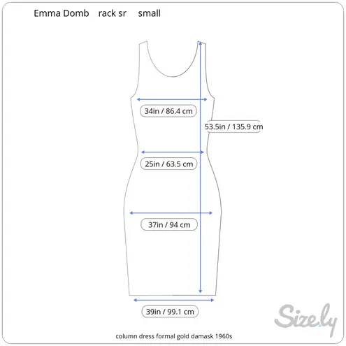 column dress formal gold damask 1960s