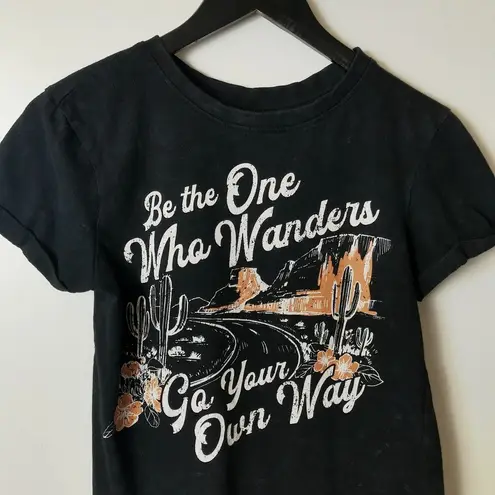 Vibe N Be The One Who Wanders T Shirt Desert Cactus Statement Graphic Tee Small