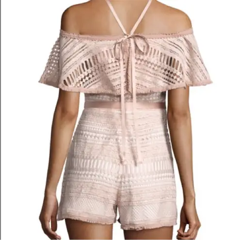 Alexis RARE Araceli Crochet Lace Off The Shoulder Halter Neck Romper Sz XS