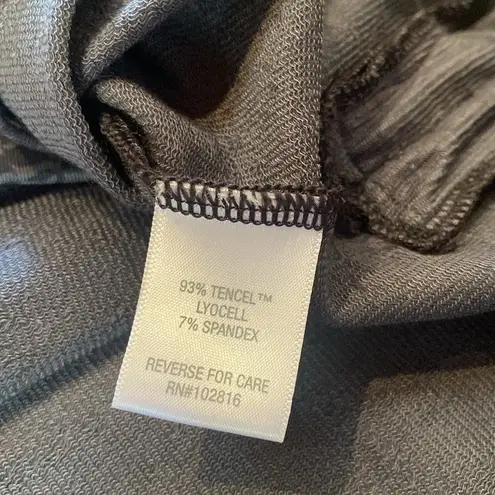 Garnet Hill Swing Midi Dress Color Onyx Texture Floral Lagenlook Grey Size XL