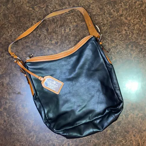 Lauren Ralph Lauren Farringdon Leather Hobo Large Tote Shoulder Bag Black