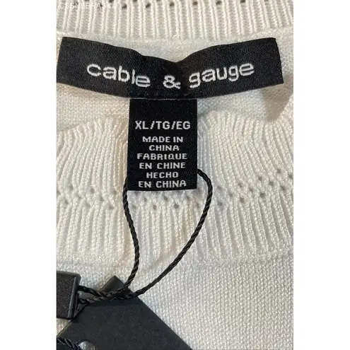 Cable & Gauge White Women's Sleeveless Tank Top - Size XL