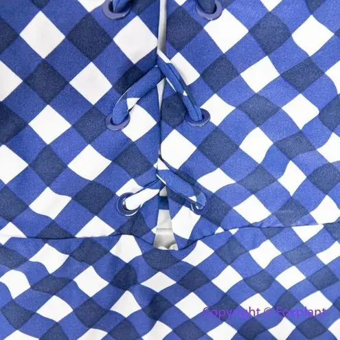 ONIA NEW Raquel blue white gingham check raquel one piece swimsuit, size S