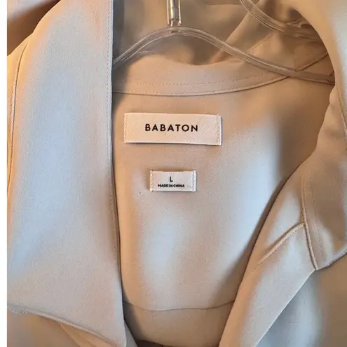 Babaton Matte Satin Button Up Midi Dress in Matte Pearl Size Large