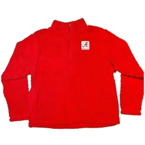 Women's Crimson Alabama Crimson Tide Sherpa Quarter Zip Pullover Jacket Size M