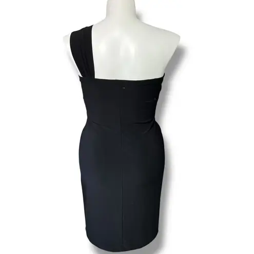 Ronni Nicole Vintage Womens One Shoulder Mini Dress Black Gold Y2K 90s Size 12