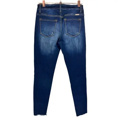 KanCan Dark Wash Distressed Skinny Jeans Size 7/27 Denim Stretchy Casual Blue