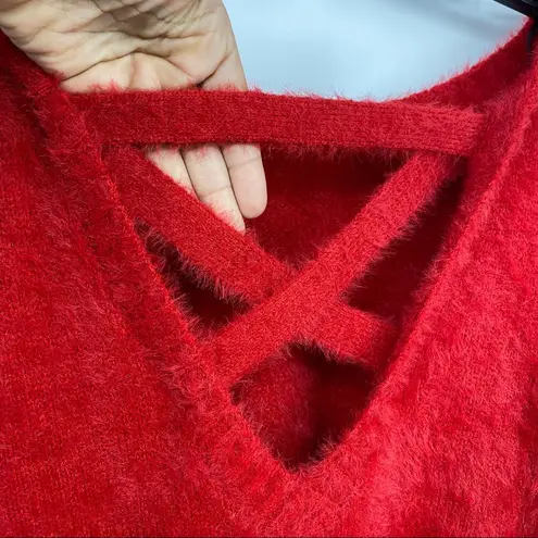 Takara Crisscross V-Back 3/4 Ruffle Sleeve Sweater