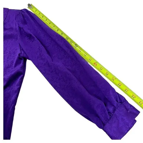 Vintage Notations Long Sleeve Ruffled Collar Blouse Size L Purple Size L