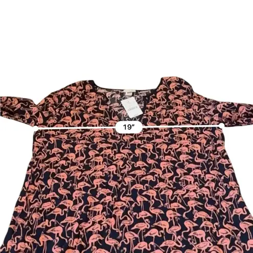 J.Crew Factory NWT Tissue Tunic Swim Coverup Women’s Size Small Flamingo Print Blue