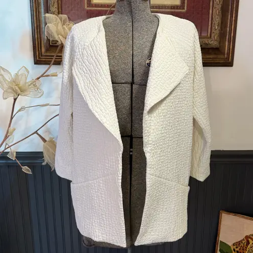 See U Soon Dacka Soft White Textured Blazer Style Jacket ~ Size 1 (S/M) 💛🍄 Size M