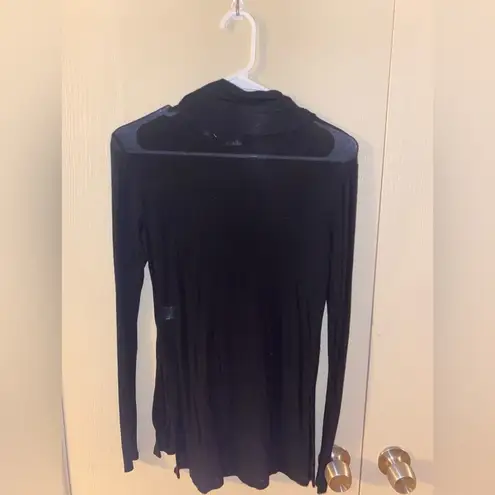 Women’s black sheer long sleeve top