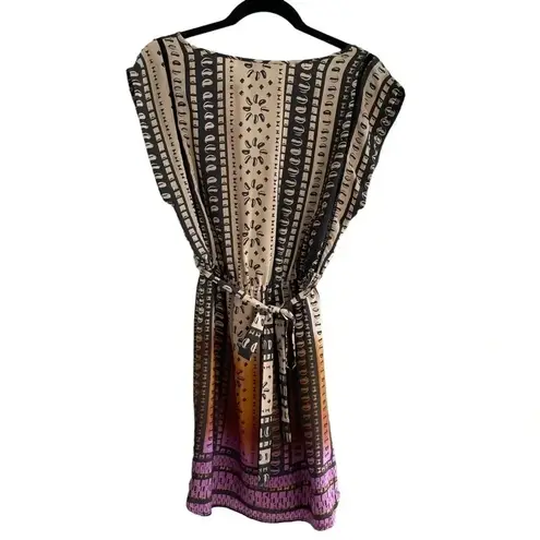 Charlie Jade Silk Abstract Ombre Mini Dress Fit Flare