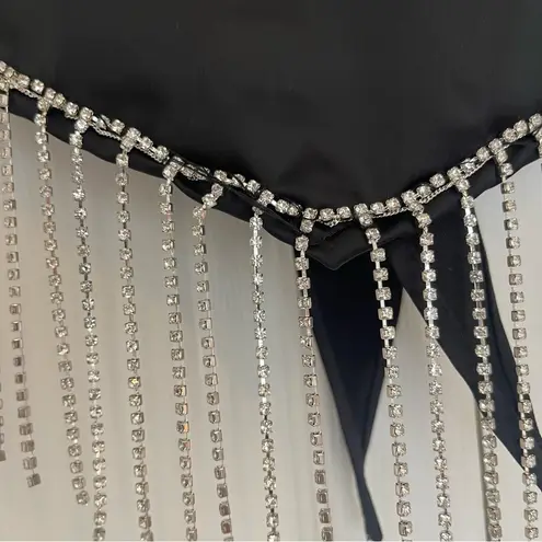 Forever 21 NWT Satin Fringe Handkerchief Cami with adjustable straps & tie back size small thumbnail 6