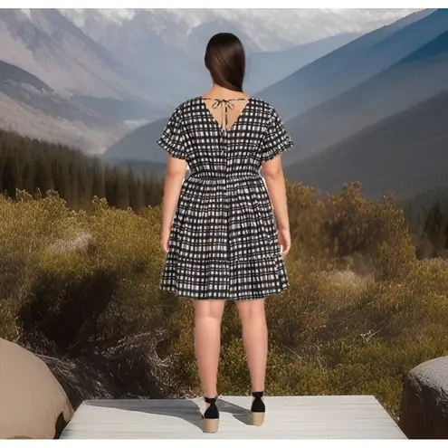 Terra & Sky Women's Ruffled Plaid Print Dress fully lined Plus Size0x (14w) Soot