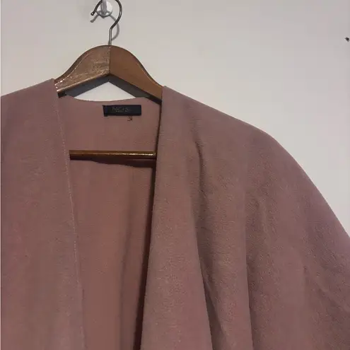 Rachel Roy RACHEL Pink Floral Fringe Shawl Poncho Sweater