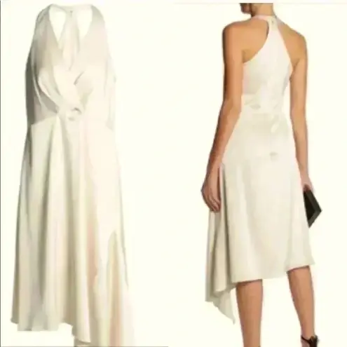 Halston Heritage Halston‎ Heritage Evening Collection Halter Satin Cream Dress Size 0