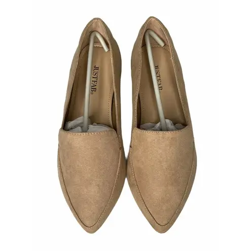 JustFab NEW Womens Just Fab Kyndria Taupe Pointed Toe Slip On Loafers Shoes Size 7 E