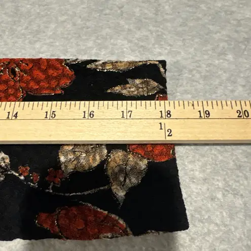 Notations Vintage Top Womens XL Black Red Flower Whimsigoth Vamp Fall Textured