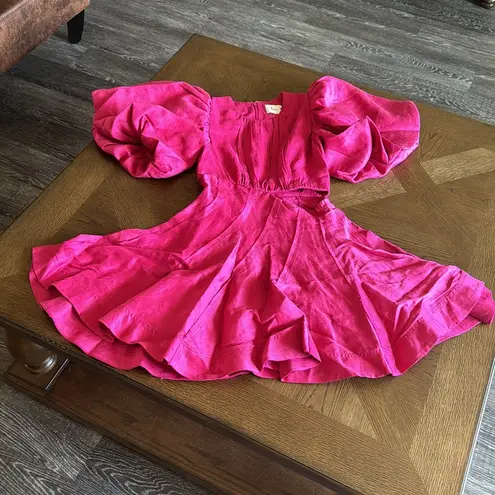 AJE Admiration Asymmetric Mini Dress, Fuchsia, Size AUS 6 US 2, $425 Pink