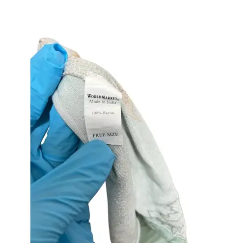 World Market Robe Duster Women S/M Ombre Floral Kimono Boho Bohemian Belted Long Brown Size undefined