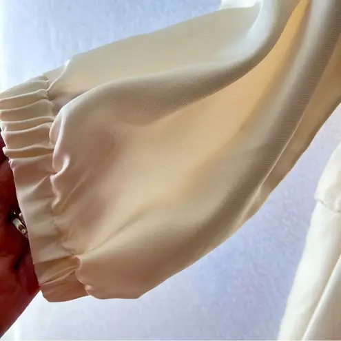 Vintage SEE SHINE 100%silk Cream bubble hem Sz 4 Dress coquette whimsical dainty White