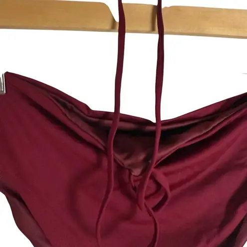 Agua Bendita Safire Red Strappy Bikini Swimsuit Bottoms Size XL