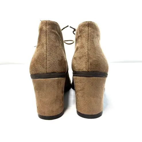 Dr. Scholls Dr. Scholl’s Vegan Suede Lace Up Booties Tan 7.5