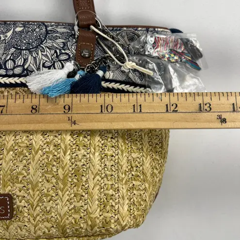 Sakroots Ellis Small Straw Satchel Shoulder Bag New Condition Tassels Owl Charm