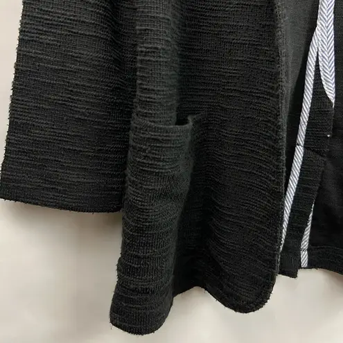 Caslon Black Textured Knit Blazer Cardigan Jacket Petite S Open Front
