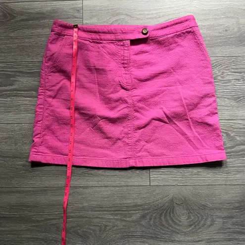 Vanessa Virginia Anthropologie Pink Fushia 100% Cotton Mini Skirt Size 12 Summer