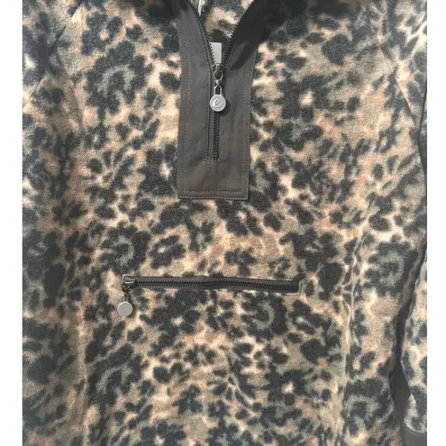 Johnny Was NWT! Calme Half Zip Fleece Leopard Pullover (Runs Large) - Size XS